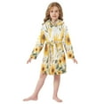 thumbnail image 6 of FORMRS Niños Bathrobe Unisex Hooded Robe Soft Plush Pajamas Sleepwear, Size 2-3T, Beige Sunflowers, 6 of 7