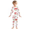 thumbnail image 6 of FORMRS Long Sleeve Top and Pants Pajama Set for Niños 2-Piece Sleepwear, Sizes 18M-8Y, Watermelon Pattern, 6 of 6