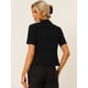 thumbnail image 4 of Chaqueta tipo cárdigan informal de negocios para mujer, ligera, de manga corta, abierta en la parte delantera, con solapa y muesca negro XL, 4 of 6