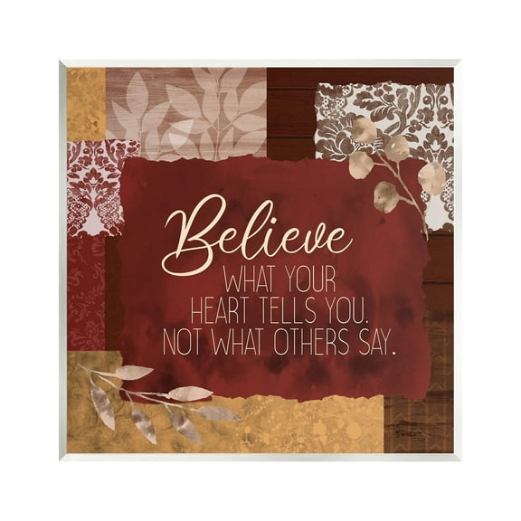 Believe What Your Heart Tells You Collage Inspirational Graphic Art Unframed Art Print Wall Art