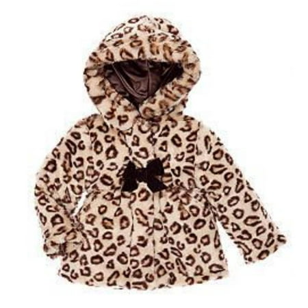 Pistachio - Pistachio Infant Girls Brown Leopard Print Faux Fur Coat ...