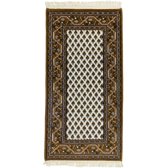 Cream Floral 2'5X4'8 Indo Botemir Oriental Rug