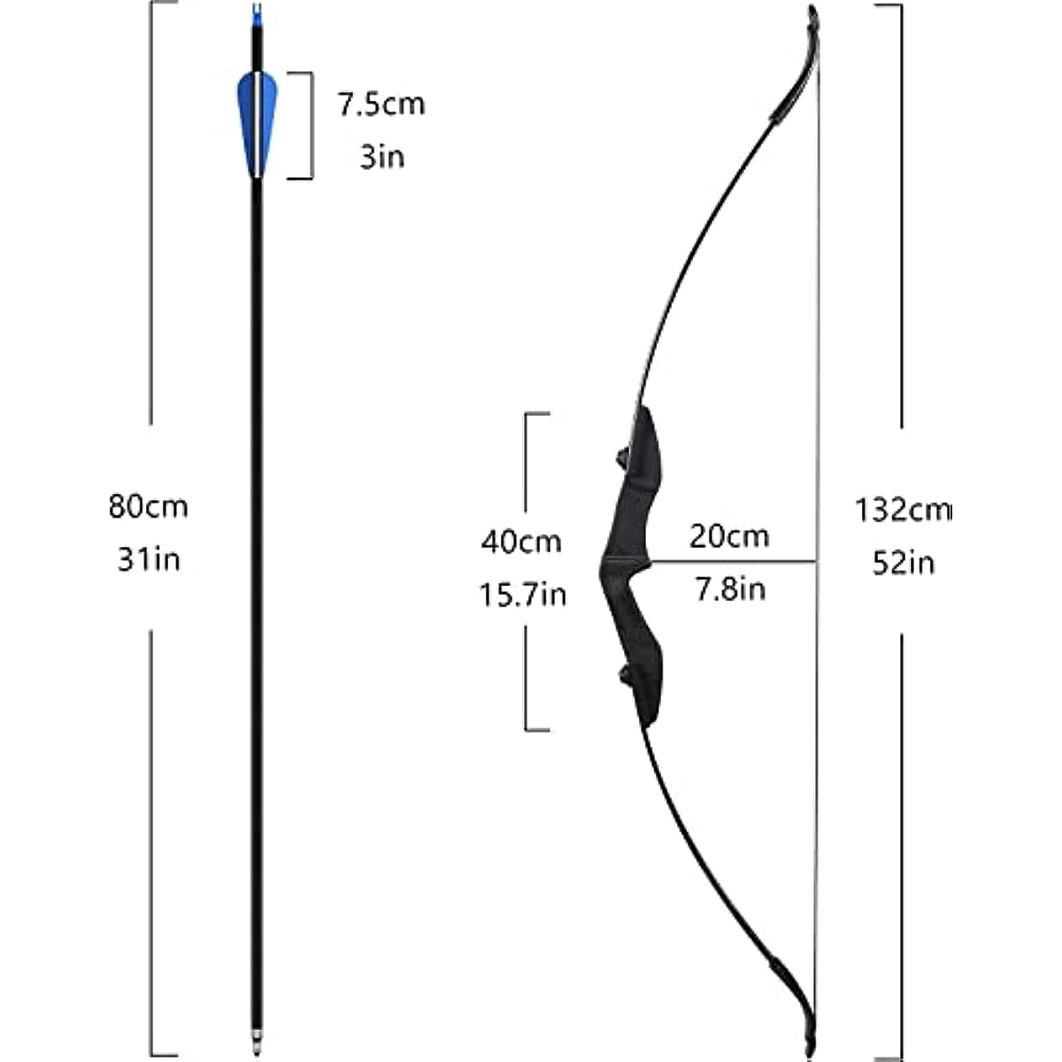 AMEYXGS Archery Recurve Bow for Beginner Halloween Gifts（Left Hand and Right Hand）