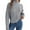 Gray, variant on Women's Casual High Neck Twisted Cable Long Sleeve Knit Pullover Warm Sweater, Textured Design, Cozy Winter Top for Cold Days,Gray M