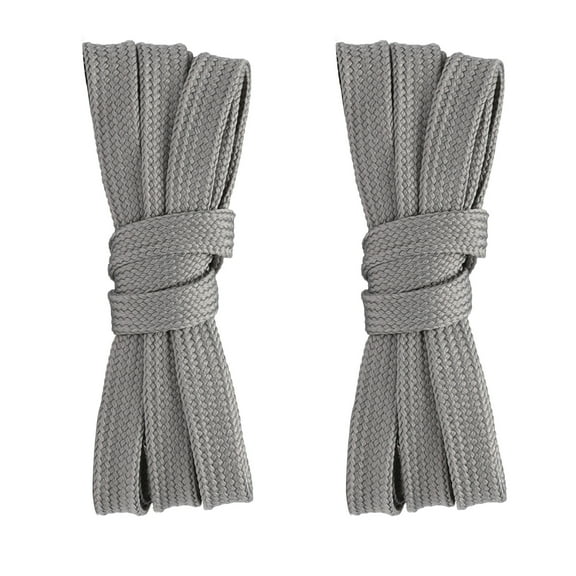 2pair Double Layers Flat Shoe Laces Strings Dark Gray for Sneakers 36 45 48 Inch