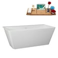 thumbnail image 2 of 59" Streamline B-392-147-BL Soaking Freestanding Tub and Tray With Internal Drain in Matte Black, 2 of 10