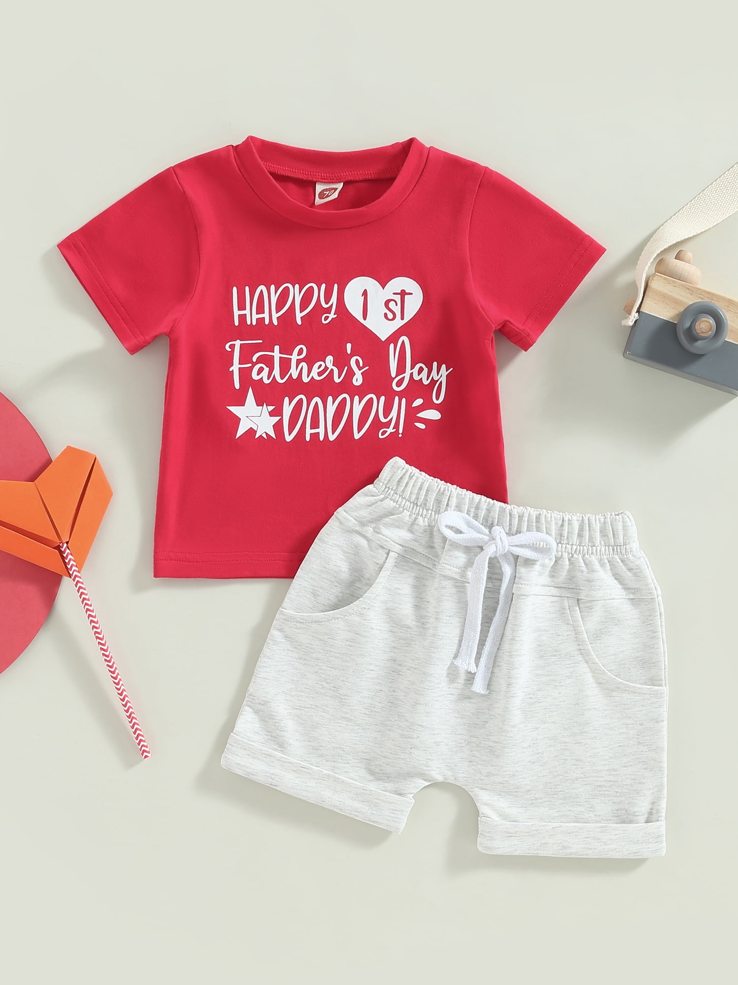 2pcs Baby Boy/Girl 95% Cotton Short-sleeve T-shirt and Shorts Set
