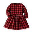 thumbnail image 6 of Generic Toddler Baby Kids Girls Suit Christmas Plaid Long Sleeve Top Pants Hat Set Outfits Autumn Winter Clothes for Holiday Party Christmas（18-24 Months Red）, 6 of 8