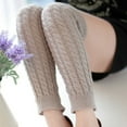 thumbnail image 2 of Socks Fashion Women Winter Warm Leg Warmers Knitted Crochet Long LGrey Socks For Women, 2 of 4