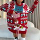 thumbnail image 4 of Suéteres de Navidad de manga larga elegantes con cuello redondo y adornos de muñecas con bolsillos mágicos de Año Nuevo para mujer 2025, 4 of 5