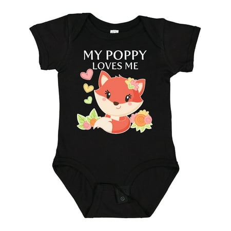 

Inktastic My Poppy Loves Me- Little Fox Gift Baby Boy or Baby Girl Bodysuit