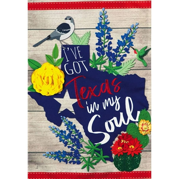 Evergreen Flag Texas In My Soul Garden Linen Flag