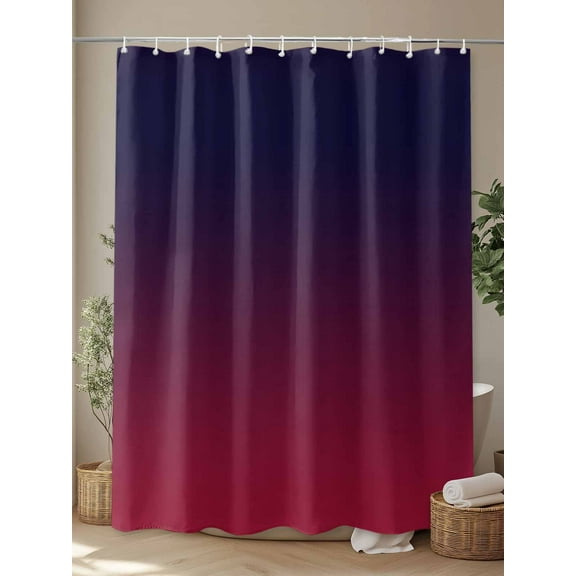 Shower Curtain, Burgundy Red Gradient Ombre Waterproof Shower Curtain Set with Hooks for Bathroom Showers,Stalls and Bathtubs,72x72In Dark Maroon Shadow