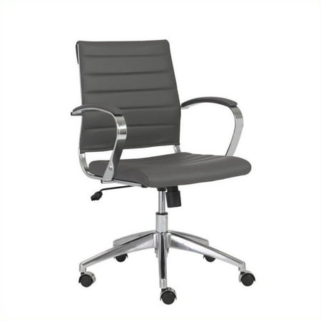Brika Home Low Back Office Chair With Arms In Gray Walmart Ca