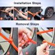 thumbnail image 4 of Kenally 10 piezas Cadenas de nieve Color naranja Cadenas de nieve de invierno Bridas para ruedas Coche Camión 10 piezas Forma fácil de usar Herramientas de reparación de automóviles, 4 of 6