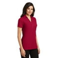 thumbnail image 4 of Port Authority Ladies Silk Touch Y Neck Polo-4XL (Red), 4 of 6