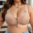 thumbnail image 6 of khonts,Women's Front Hook Closure Bra Full Coverage Support Traceless Non- Brassiere Casual Wireless Everyday Brassiere Beige 85F, 6 of 8