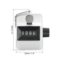 thumbnail image 2 of Uxcell Clicker Counter Hand Tally Counter Mechanical 4-Digit Number Click Pitch Counter White, 2 of 5