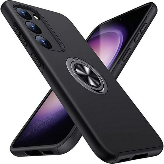 Galaxy A14 Case, Slim Shockproof Bumper Phone Case Heavy Duty Dual Layer Case with Kickstand for Galaxy A14 for Women Girls Boys Men, Black