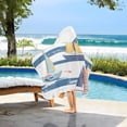 thumbnail image 3 of Yayeee Kids Hooded Towels Toddler Soft Absorbent Beach Bathing Wrap 50" x 23.5", White Hand Drawn Sailboats, 3 of 5