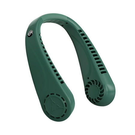 

EDFRWWS Hanging Neck Fan Digital Display Bladeless Fan for Summer Outdoor (Green)