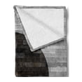 thumbnail image 2 of Ying Yang Soft Flannel Fleece Throw Blanket, Minimalistic Traditional Ying Yang Rustic Wooden Floor Effect Modern Style, Cozy Plush for Indoor and Outdoor Use, 50" x 60", Black Grey, by Ambesonne, 2 of 5