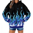 thumbnail image 2 of Uootdi Long Sleeve Hoodies for Women Drawstring Casual Hoodies Flame 3D Printed Graphic Pullover Tops with Pockets Gift, 2 of 9