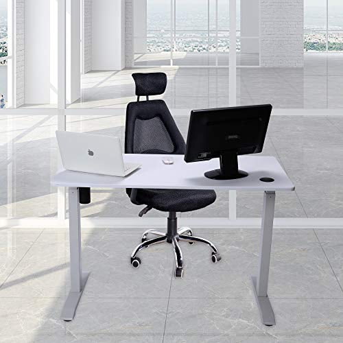 UNICOO® Electric Height Adjustable Standing Desk, Electric Standing Workstation, Whole-Piece Desk Board, White, 1 Pack,, 48 * 24 in (KT1001-WW)