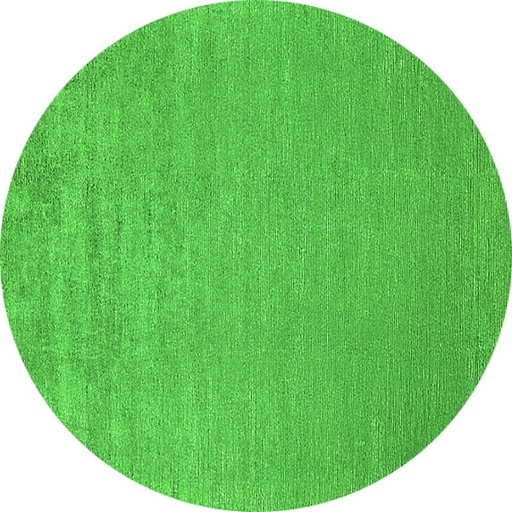 Ahgly Company Indoor Round Oriental Green Industrial Area Rugs, 4' Round