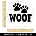 thumbnail image 2 of Woof Dog Paw Prints Fun Text Self-Inking Rubber Stamp Ink Stamper - Sky Blue Ink - Small 3/4 Inch, 2 of 7