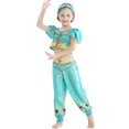 thumbnail image 6 of Jasmine Costume for Girls Arabian Princess Dress Up Halloween Cosplay Peacock Outfit 4PCS, 6 of 6