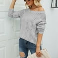 thumbnail image 6 of hoksml Sweaters for Women Fashion Crew Neck Loose Solid Color Womens Sweaters Long Sleeve Pullover Sweater Tops on Clearance, 6 of 7