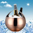 thumbnail image 4 of Cubo de hielo de acero inoxidable, enfriador de botellas, recipiente para bebidas con asa, botella 2L Oro Rosa, 4 of 8