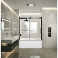 thumbnail image 2 of Kingston Brass KVTAM6032L22D0 60-Inch Acrylic Rectangular 3-Wall Anti-Skid Alcove Tub Combo with Tub Door (Left Hand Drain) in White/Matte Black, 2 of 9