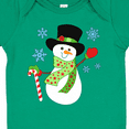 thumbnail image 4 of Inktastic Christmas Snowman in Top Hat with Candy Cane Boys or Girls Baby Bodysuit, 4 of 5