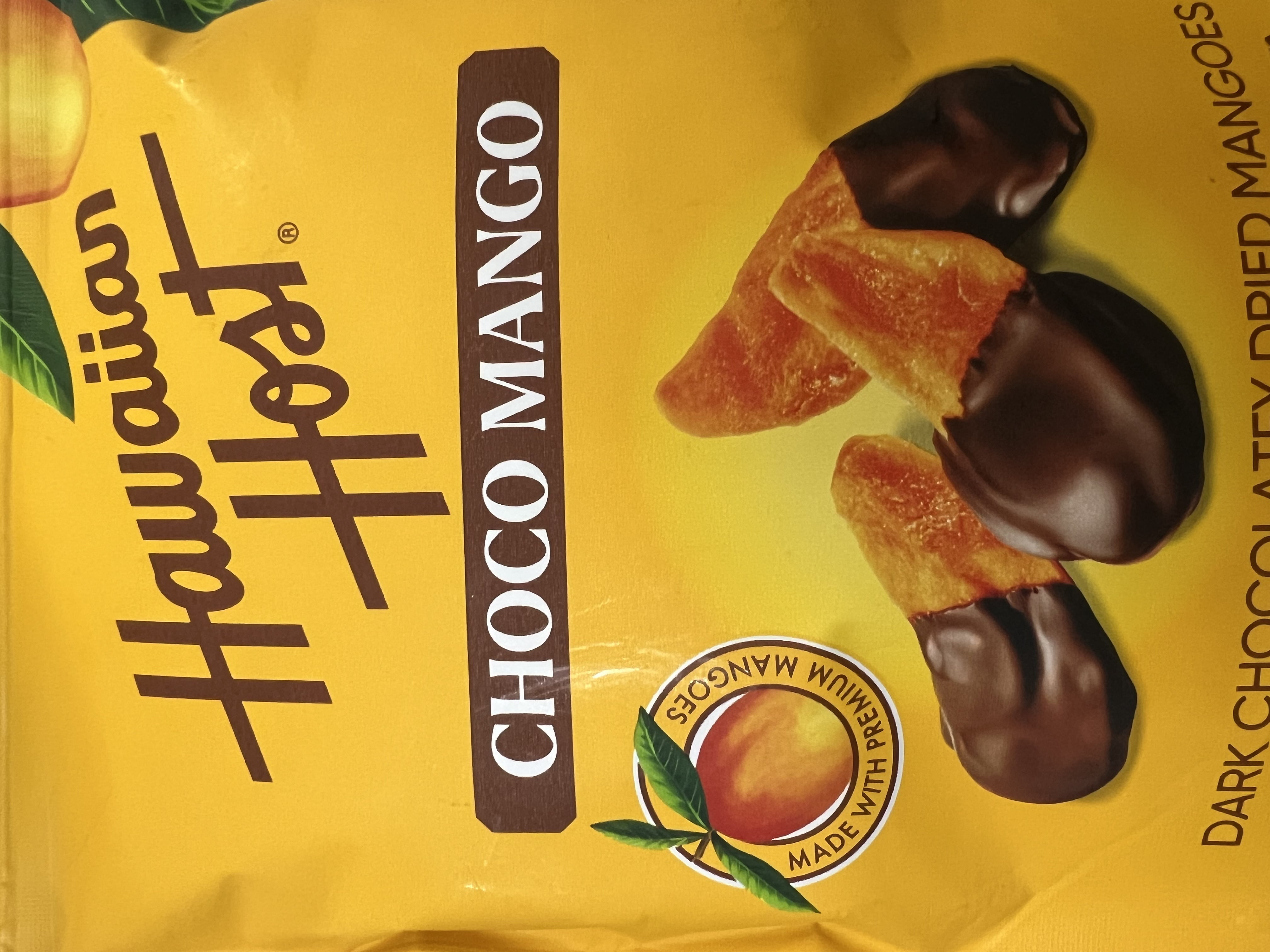 Hawaiian Host Choco Mango – Dark Chocolate Dipped Dried Mango Slices – Tropical Gourmet Snack – 2.8oz (80g) – Individually Wrapped Pieces