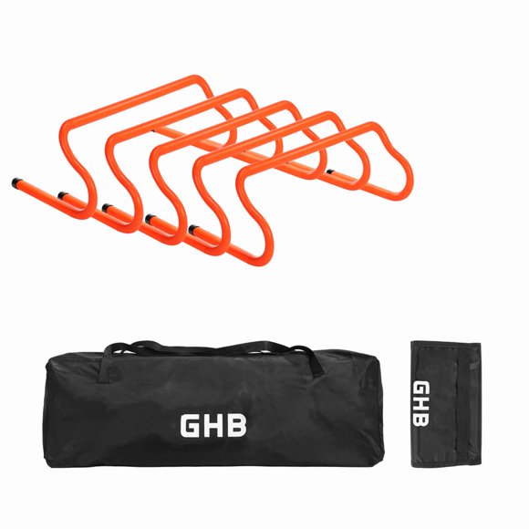 Paquete de 5 unidades de entrenamiento de velocidad Agility Hurdles GHB de 20 cm con bolsa de transporte