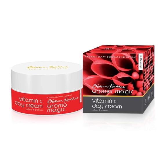 Crema de día Aroma Magic Vitamina C con SPF 15 | con Aloe Vera y Manteca de Karité | Protege del daño solar | Hidratante Antienvejecimiento | para una piel suave y tersa | 7,05 onzas (200g)