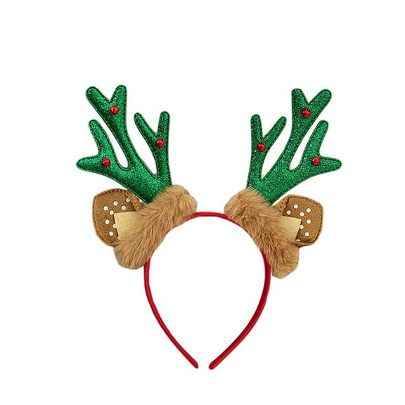 putnchl Christmas Headband Christmas Head Buckle Antler Headband Holiday Party Dress Up Plush Headband