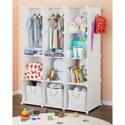 MY Baby Closet Organizer for Nursery, Durable Baby Wardrobe with Customizable Dresser Shelves, Waterproof Clothes Storage Organizer with Wall Fixation, White