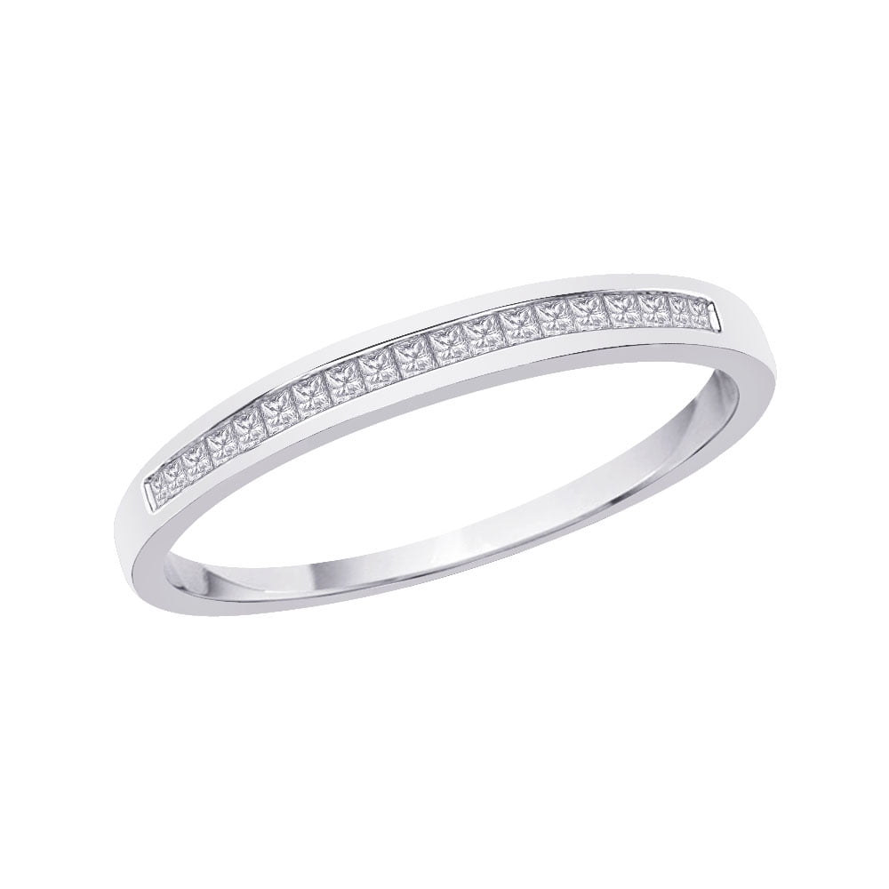 1/10 cttw, Diamond Wedding Band in Sterling Silver G-H,I2-I3 Size-6 
