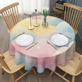 thumbnail image 3 of Pastel Cloud Starry Sky Round Tablecloth 60"x60",Wrinkle Wipeable Table Cloth for Kitchen Dining Room Picnic Patio Party, 3 of 6