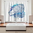thumbnail image 2 of Ambesonne Hippo Kitchen Curtains, Bohemian Hippie Print, 55"x39", Multicolor, 2 of 3