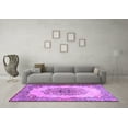thumbnail image 3 of Ahgly Company Indoor Round Medallion Purple Traditional Area Rugs, 4' Round, 3 of 4
