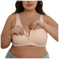 thumbnail image 2 of Front Closure Bras for Older Women Plus Size Wireless Front Snap Stretchy Bralette Comfortable Everyday Bras, 2 of 6