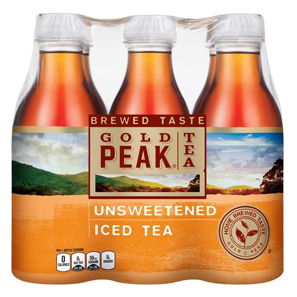 Gold Peak Unsweetened Iced Tea 16.9 oz Plastic Bottles 6 Bottles in