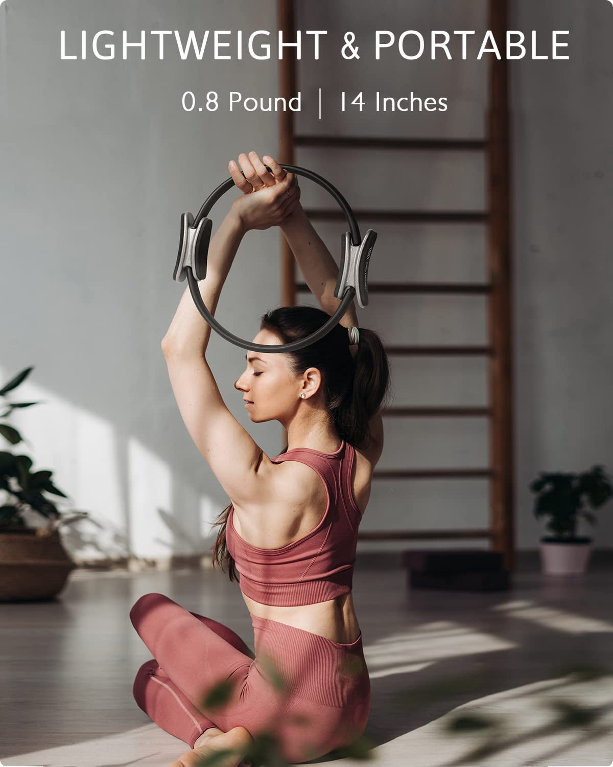 Pilates Ring Set - 14" Anti-deformation Magic Circle With Padded Handles  Mini Ball Resistance Bands Guide & Bag