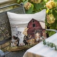 thumbnail image 5 of Farmhouse Animal Throw Pillow Cover Pig Cat Cow Cotton Linen Cushion Cover Throw Pillow Case with Invisible Zipper for Couch Sofa Bed Chair Car 26x26 Inch, 5 of 9