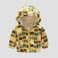 thumbnail image 4 of Atogsazn Kids Rain Jacket Clearance Toddler Kids Baby Boys Girls Fashion Cute Flowers Car Pattern Windproof Jacket Hooded Coat 5-6 Years Yellow, 4 of 4