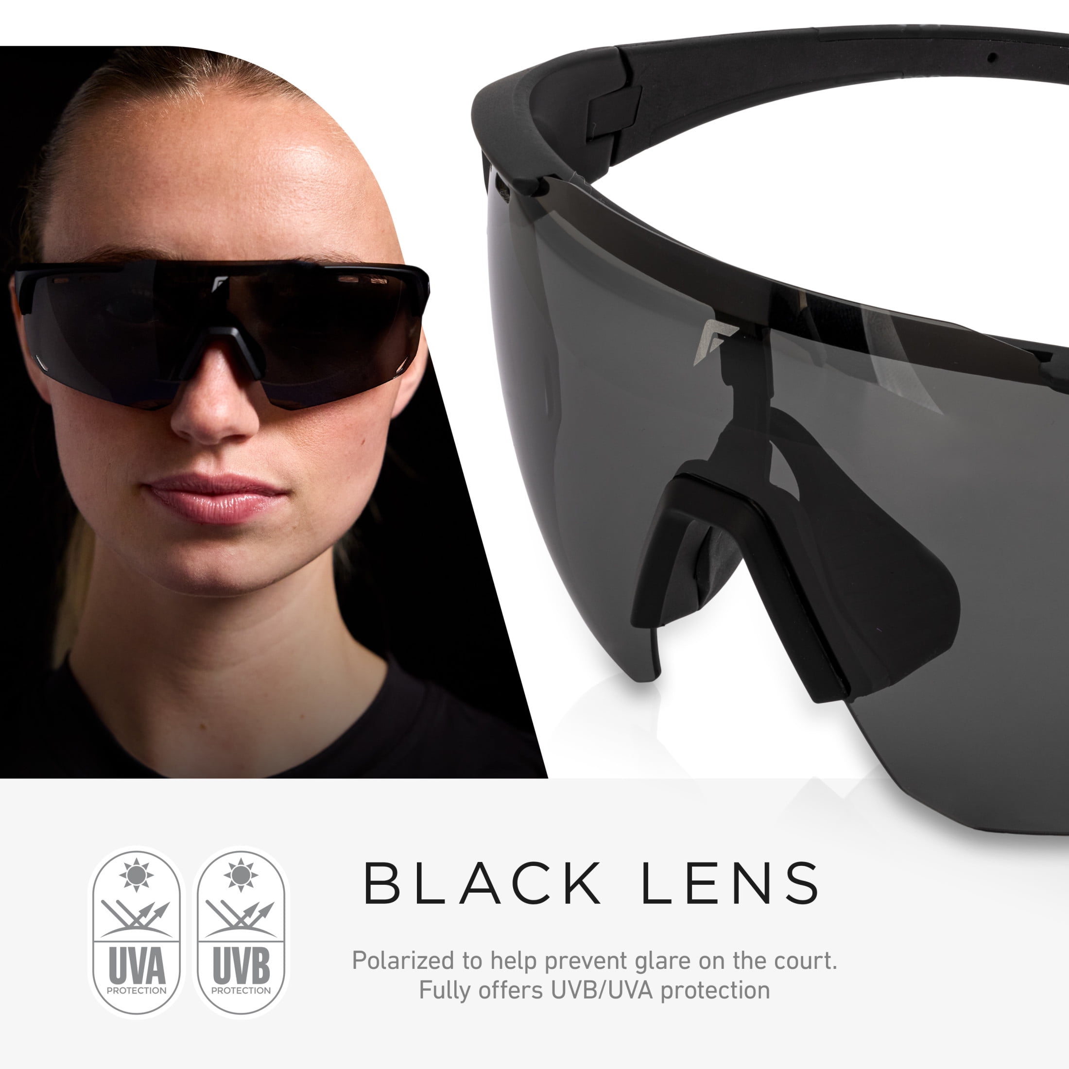 Franklin Sports Pickleball Sunglasses - Sport Glasses with (5) Lenses Included for Eye Protection - Pickleball Protective Eyewear Kit for Sun Glare + All Weather Conditions - Indoor + Outdoor Goggles